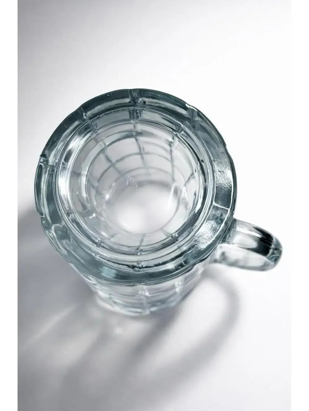 Vintage-Style Clear Glass Pitcher with Grid Pattern - 7.5 Inch Tall